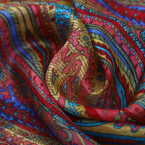 100% Satin-Seidenschal, 50x160 cm, rot image number 6