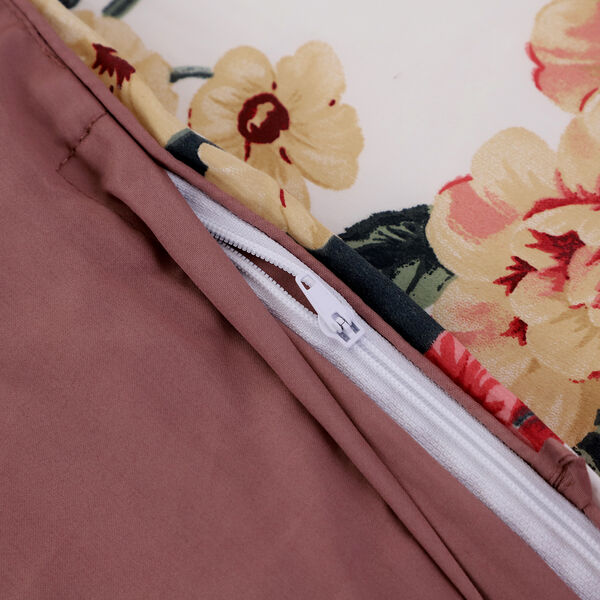 Serenity Night: 3er Set &ndash; Seidensteppdecke und 2 Kissenbez&uuml;ge, Blumenmuster, Mehrfarbig image number 6