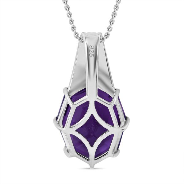 Afrikanischer Amethyst Anh&auml;nger mit Kette, 925 Silber rhodiniert ca. 10.15 ct image number 3