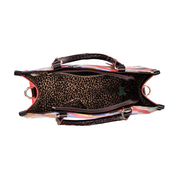 Chaos by Elsie Echteder Crossbody Tasche mit RFID und Mini-Blitzlampe, Multicolor Geprägtes Krokodil-Muster in Glänzenden Streifen, 34x15x26,5cm image number 6