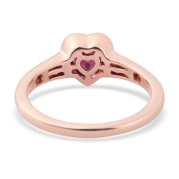 Rhodolith Granat Solit&auml;r Ring 925 Silber ros&eacute;vergoldet  ca. 0,80 ct image number 5