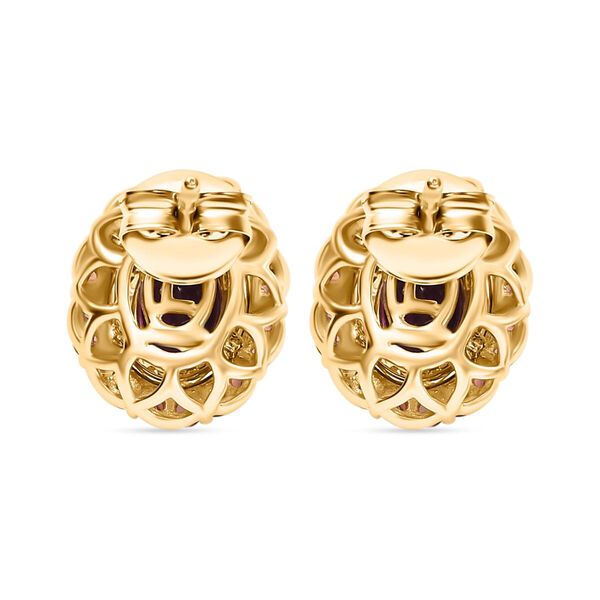 AAA Radiant Ember Granat, Padparadscha Saphir Ohrringe 417 Gold ca. 3,16 ct. image number 4