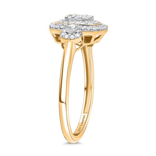 Lab Grown Diamant SI-GH Ring 925 Silber 750 Gelbgold Vermeil (Größe 17.00) ca. 0,50 ct image number 4