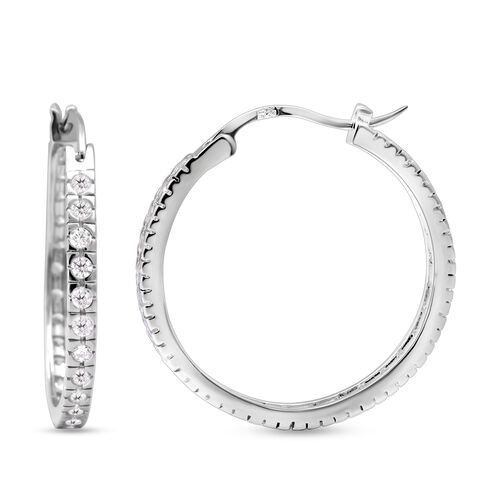 Lustro Stella - weiße Zirkonia-Creolen, 925 Silber rhodiniert ca. 1.26 ct image number 0