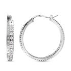 Lustro Stella - weiße Zirkonia-Creolen, 925 Silber rhodiniert ca. 1.26 ct