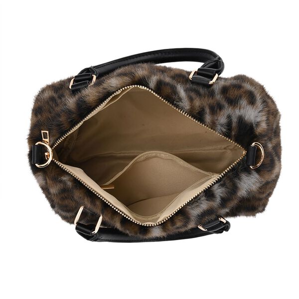 Crossbody Bag in Leopard-Optik, Braun-Schwarz, 26x17x13cm image number 6