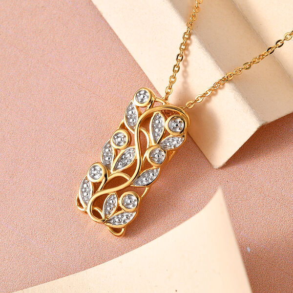 ALLORO vergoldeter Silber-Anh&auml;nger mit Diamantakzenten und 50cm Kette image number 3