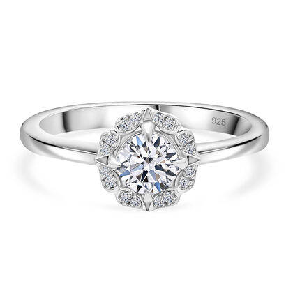 LUXURIANT DIAMOND - Lab Grown Diamant VS-EF SGL zertifiziert Ring 925 Silber platiniert (Gr&ouml;&szlig;e 18.00) ca. 0.75 ct