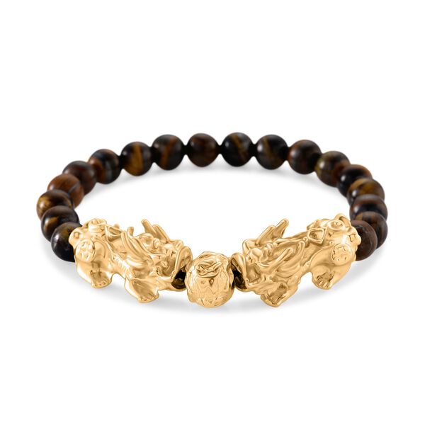 Tigerauge Schmuckset Legierung gelb vergoldet ca. 430.00 ct image number 7