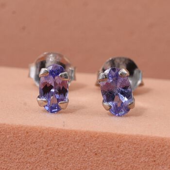 Tansanit Ohrringe, 925 Silber rhodiniert - 0,44 ct.