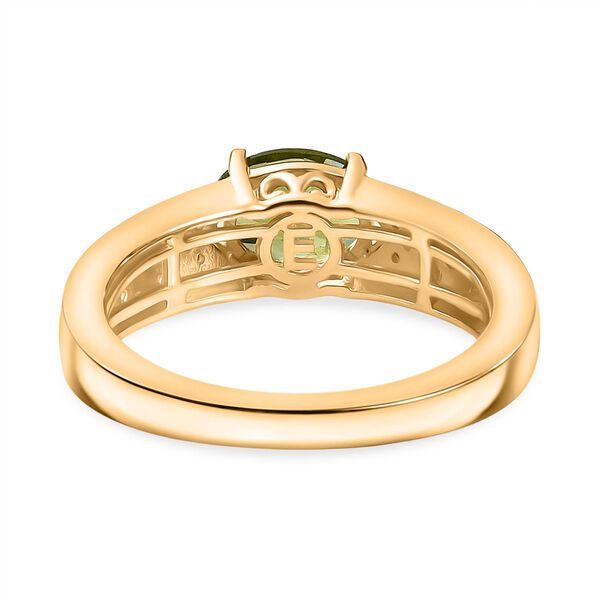 Peridot, Weißer Zirkon Ring Nickelfreies Messing (Größe 19.00) ca. 1,38 ct image number 5