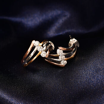 EVER TRUE Moissanit Ohrringe Nickelfreies Messing YG und RG und PE ca. 0.63 ct