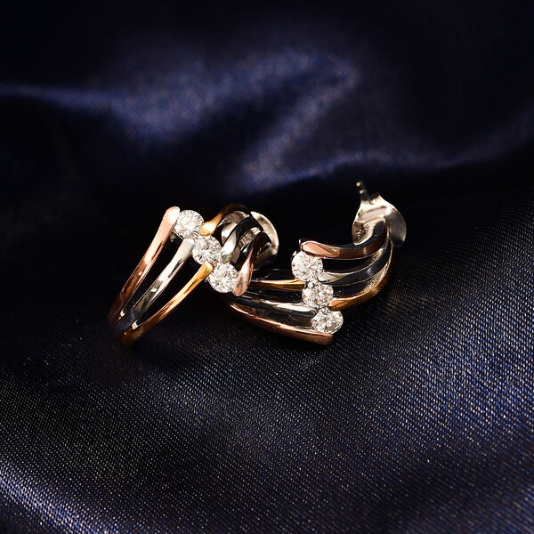 EVER TRUE Moissanit Ohrringe Nickelfreies Messing YG und RG und PE ca. 0.63 ct image number 1