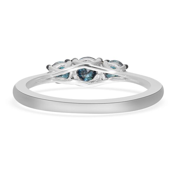Blauer Diamant-Ring, 925 Silber platiniert  ca. 0,50 ct image number 5
