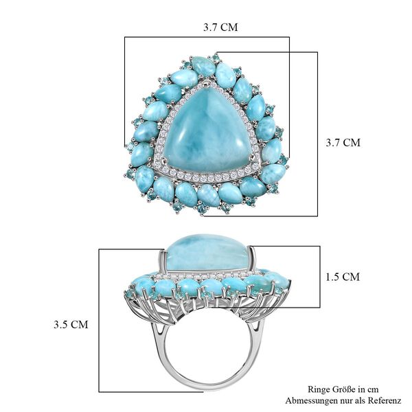 D'Joy Larimar, Neon Apatit und Zirkon Ring - 29,46 ct. image number 7