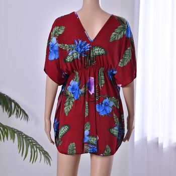 Kurz&auml;rmeliges, tailliertes Top, Rot