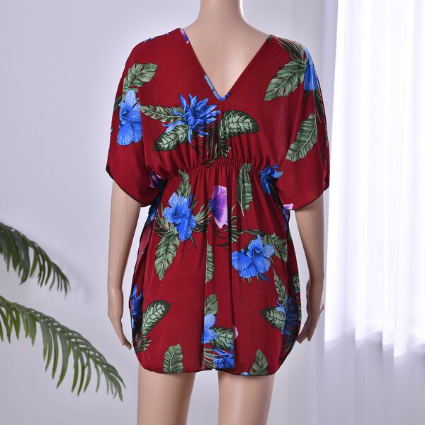 Kurz&auml;rmeliges, tailliertes Top, Rot image number 2