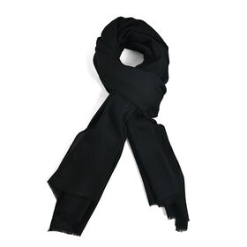 LA MAREY Großformatiger Schal, 100% Kaschmirwolle, 70 x 195 cm, Schwarz