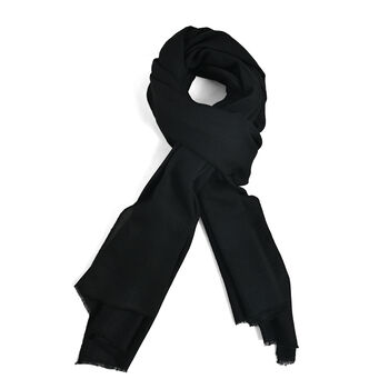 LA MAREY Gro&szlig;formatiger Schal, 100% Kaschmirwolle, 70 x 195 cm, Schwarz