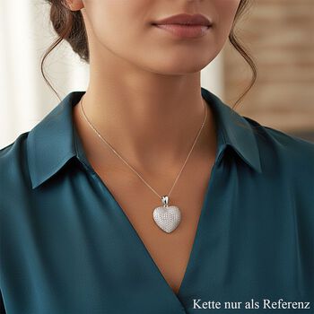 Lustro Stella Wei&szlig;er Zirkonia Anh&auml;nger 925 Silber rhodiniert