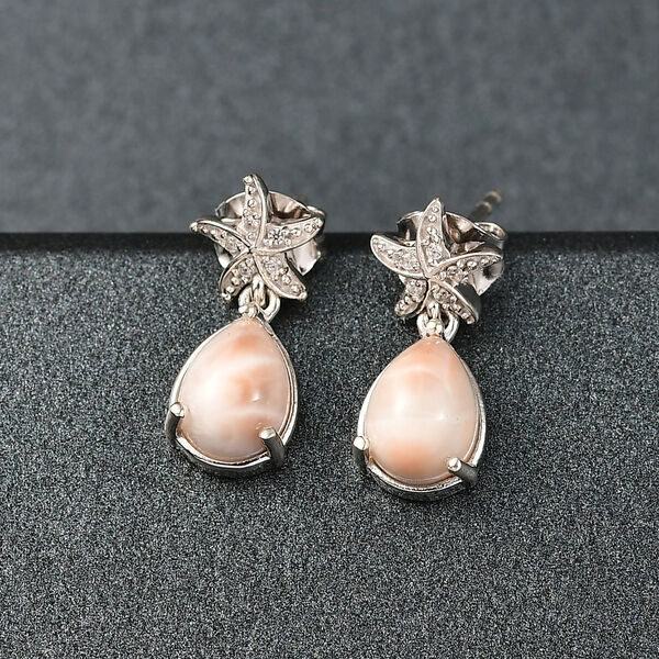 Djoy AA Natrolith, Wei&szlig;er Zirkon Ohrringe 925 Silber rhodiniert ca. 2.30 ct image number 2