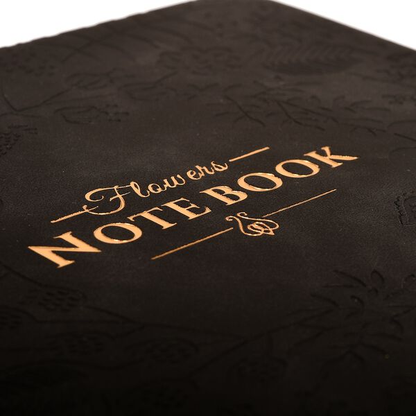 Premium Set; Notizbuch und Taschentagebuch mit geschnitztem, samtigem Hardcover und Kugelschreiber, Schwarz image number 8