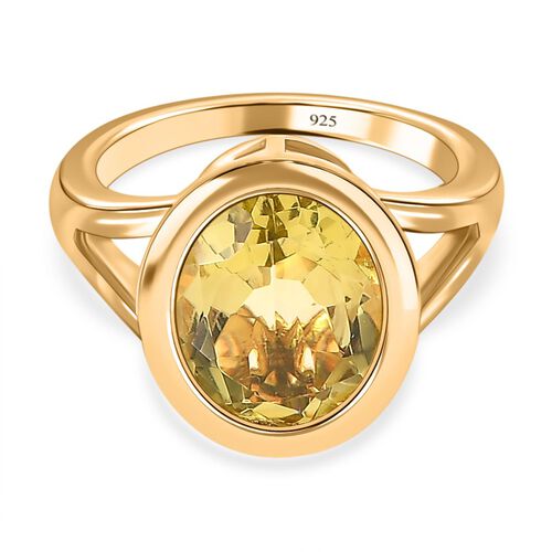 Ouro Verde-Quarz Ring, 925 Silber vergoldet, (Größe 16.00) ca. 3.26 ct image number 0