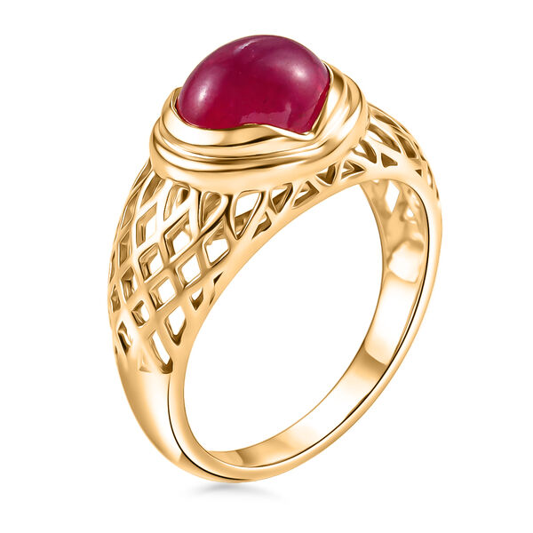 Afrikanischer Rubin (Fissure gef&uuml;llt) Ring 925 Silber vergoldet image number 5