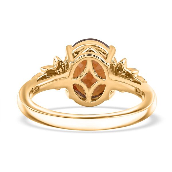 LUXORO zertifiziert und geprüft AAA Honig Granat und Diamant Ring in 417 Gold - 3,45 ct. image number 4