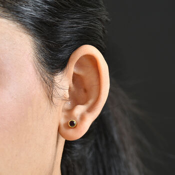 Mosambik Granat Ohrringe, 925 Silber 750 Gelbgold Vermeil - 0,70 ct.