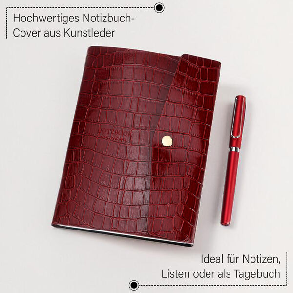 Serpentine Notizbuch Geschenkset mit Kugelschreiber - weinrot image number 4