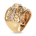 Natürlicher Äthiopischer Opal und Zirkon Ring 925 Silber 585 Vergoldet image number 4