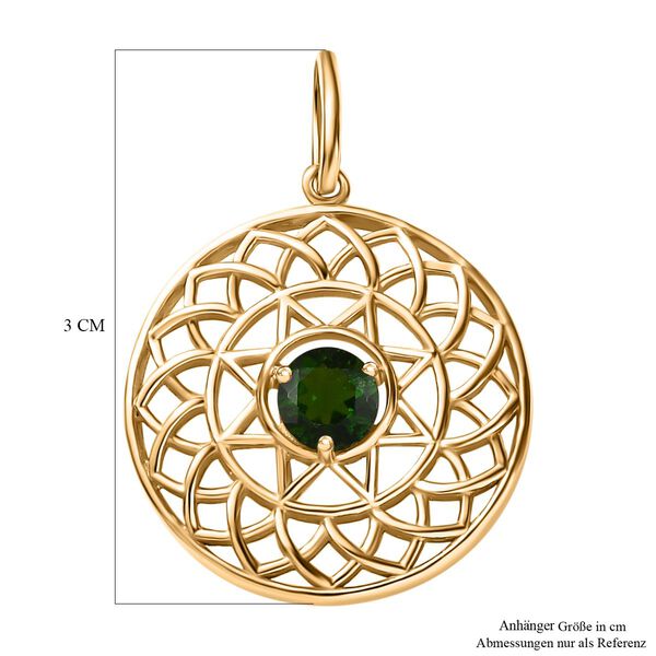 Nat&uuml;rlicher Chromdiopsid Anh&auml;nger, 925 Silber vergoldet, ca. 0.51 ct. image number 5