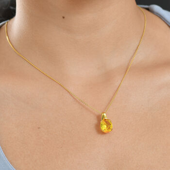 D'Joy Sphaleros Quarz Schmuckset ca. 50 cm 925 Silber 750 Gelb Vergoldet ca. 5.19 ct