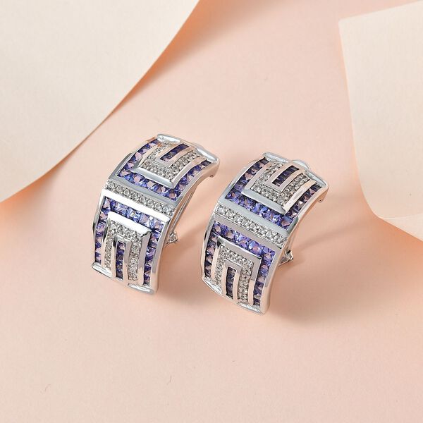 AA Tansanit und Zirkon Ohrringe - 6,37 ct. image number 2