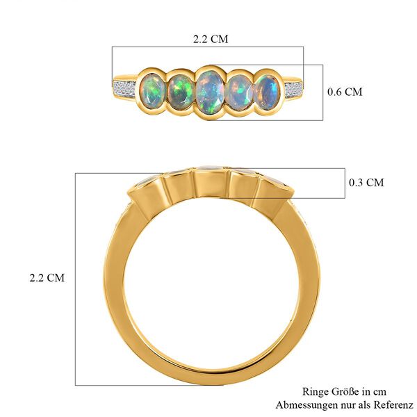Nat&uuml;rlicher, &auml;thiopischer Welo Opal Ring, 925 Silber Gelbgold Vermeil (Gr&ouml;&szlig;e 18.00) ca. 1.20 ct image number 7