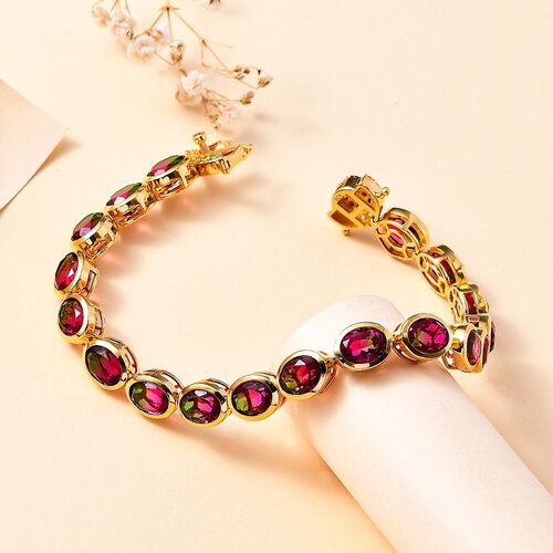 Wassermelonen Quarz Triplett und Multi-Edelstein-Armband image number 1