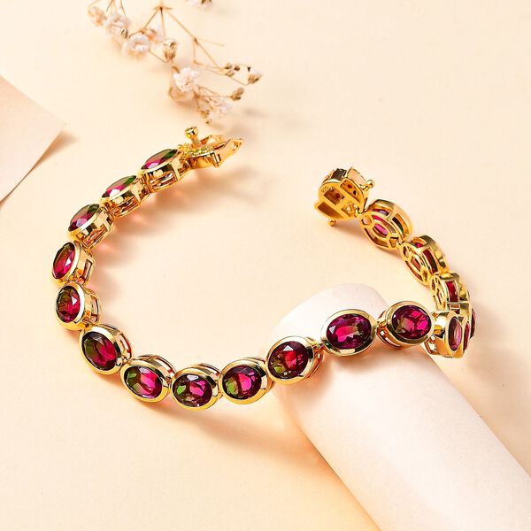 Wassermelonen Quarz Triplett und Multi-Edelstein-Armband image number 2