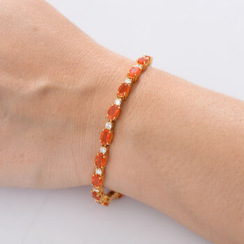 LUXURIANT DIAMOND- AAA Blaze Feueropal und Labor Diamant Armband