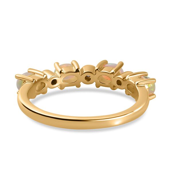 AA Nat&uuml;rlicher, &auml;thiopischer Welo Opal, Wei&szlig;er Zirkon Ring 925 Silber 750 Gelbgold Vermeil (Gr&ouml;&szlig;e 20.00) ca. 0,58 ct image number 7