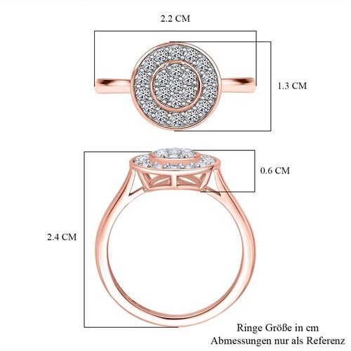 Lab Grown Diamant SI Ring 925 Silber 750 Roségold Vermeil (Größe 17.00) ca. 0,53 ct image number 6