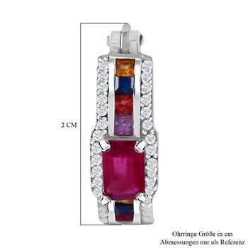 AA afrikanische Rubin, mehrfarbige Saphir und Zirkon-Ohrringe - 3,03 ct.