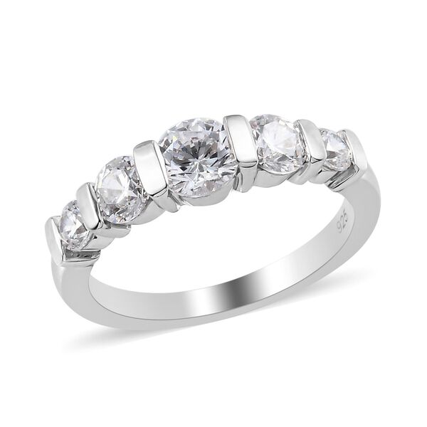 LUSTRO STELLA Hergestellt mit ZIRKONIA Ring 925 Silber Platin-Überzug (Größe 16.00) ca. 2,16 ct image number 4