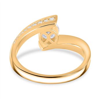 Moissanit Ring, 925 Silber Gelbgold Vermeil - 1,10 ct.