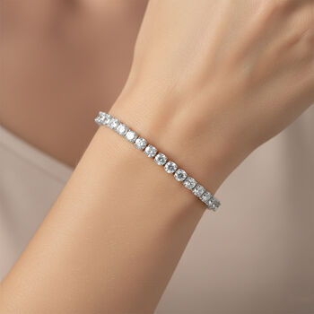 LUXURIANT SGL zertifiziertes VS-EF Labor Diamant 19cm Armband, 925 Silber rhodiniert - 10 ct.