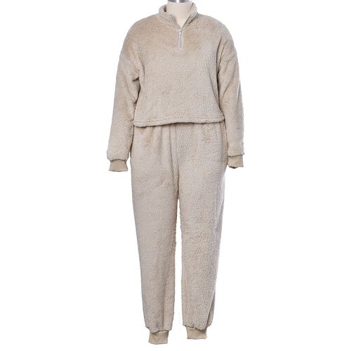 One Fit Loungewear - Superweicher Anti-Allergie Mikroflannell, M bis XL, Beige image number 0