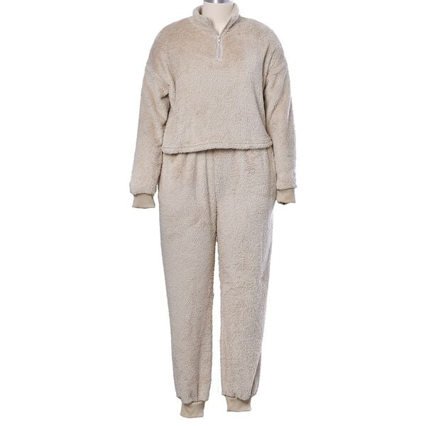 One Fit Loungewear - Superweicher Anti-Allergie Mikroflannell, M bis XL, Beige image number 0