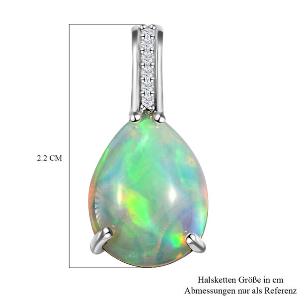 Nat&uuml;rlicher, &auml;thiopischer Opal und Zirkon-Anh&auml;nger - 2,90 ct. image number 6