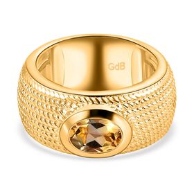 Citrin Ring Messing (Größe 19.00) ca. 1,13 ct