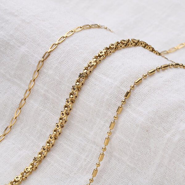 3er-Set Halskette ca. 50 cm Edelstahl vergoldet image number 2